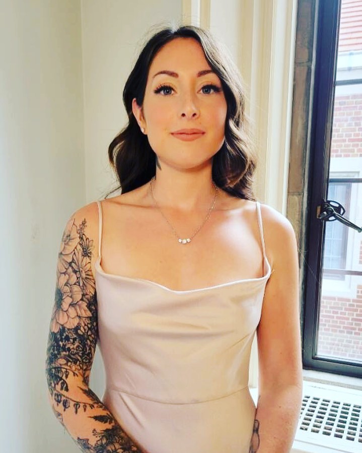 Long brunette blowout in-home salon Darien CT